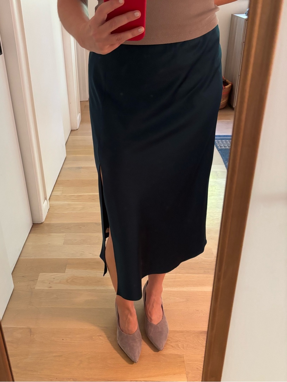Nine West Teal Silk-like Pencil Skirt